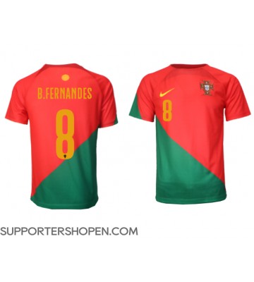 Portugal Bruno Fernandes #8 Hemma Matchtröja VM 2022 Kortärmad